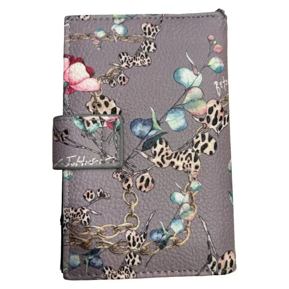 Betsey Johnson Floral Leopard Chain Print Wallet - Picture 3 of 4